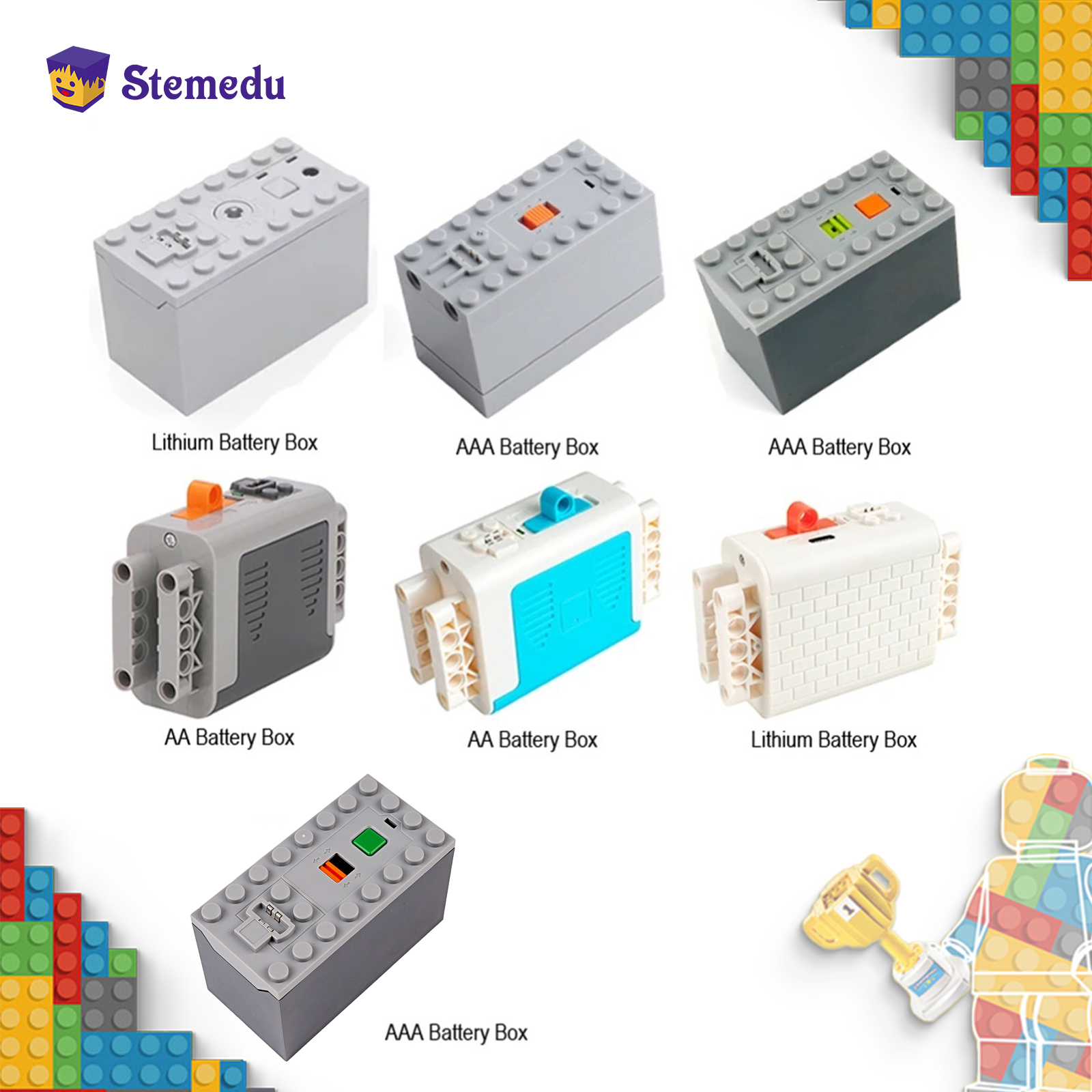 Power Tools Lego - MOC Rechargeable AA /AAA Battery Box