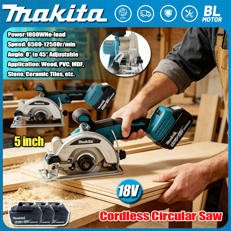 Circular Saw Cordless - Makita 5in Brushless Motor Cordless Electric