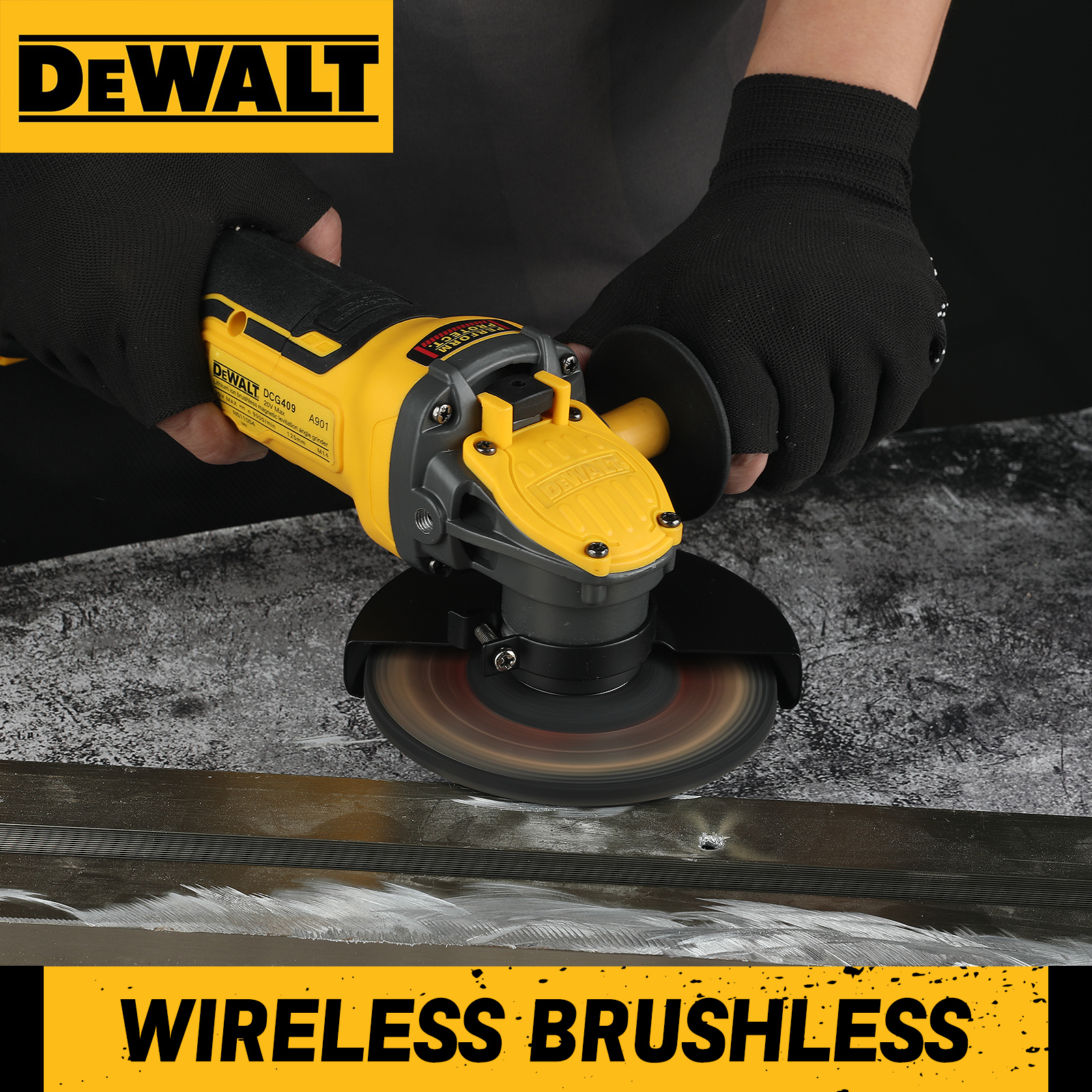 Power Tools Dewalt - DEWALT Angle Grinder DCG409 20V Cordless