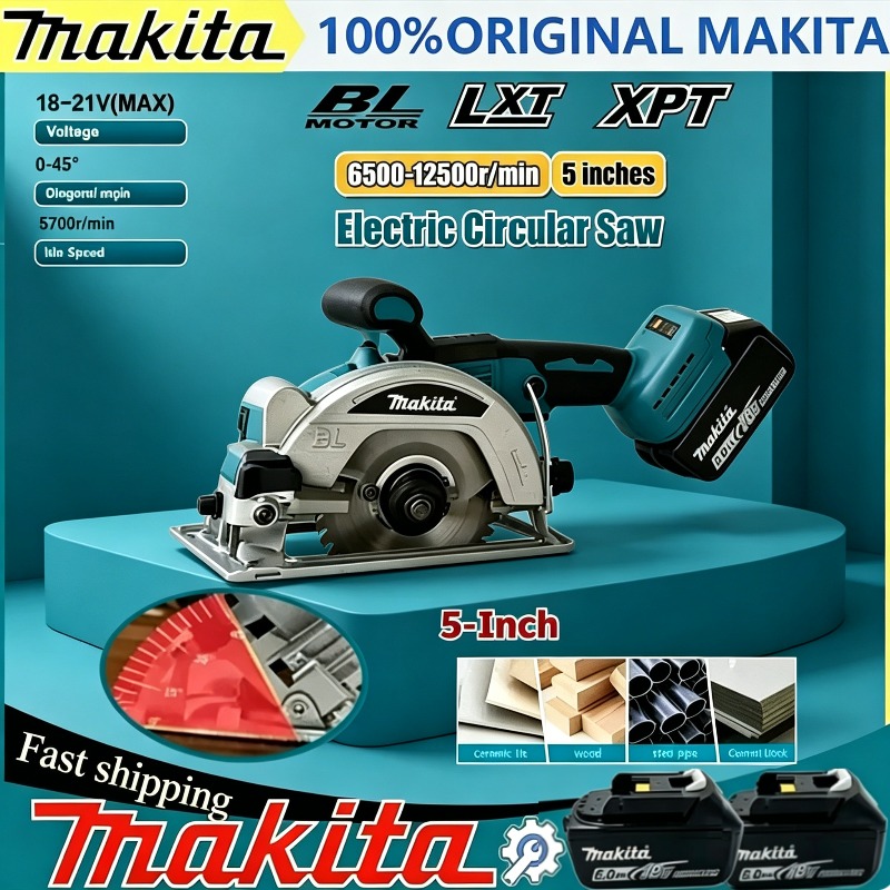 Circular Saw Cordless - Makita Handheld Multifunctional 5 Inch Professional