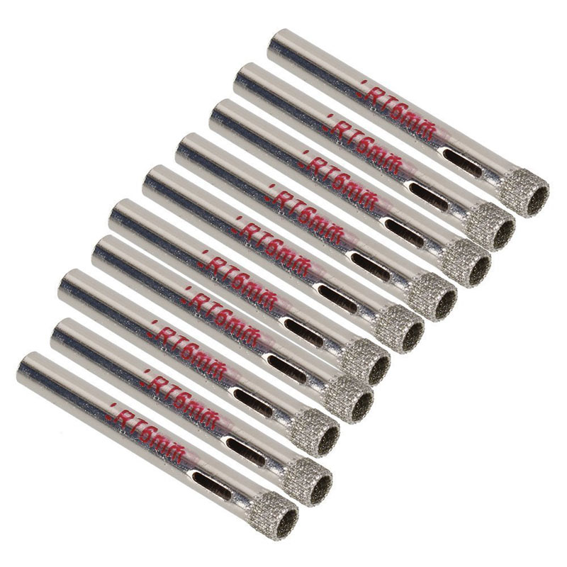 Tile Cutter Electric - 10Pcs 6mm Diamond Coated Drill Bit
