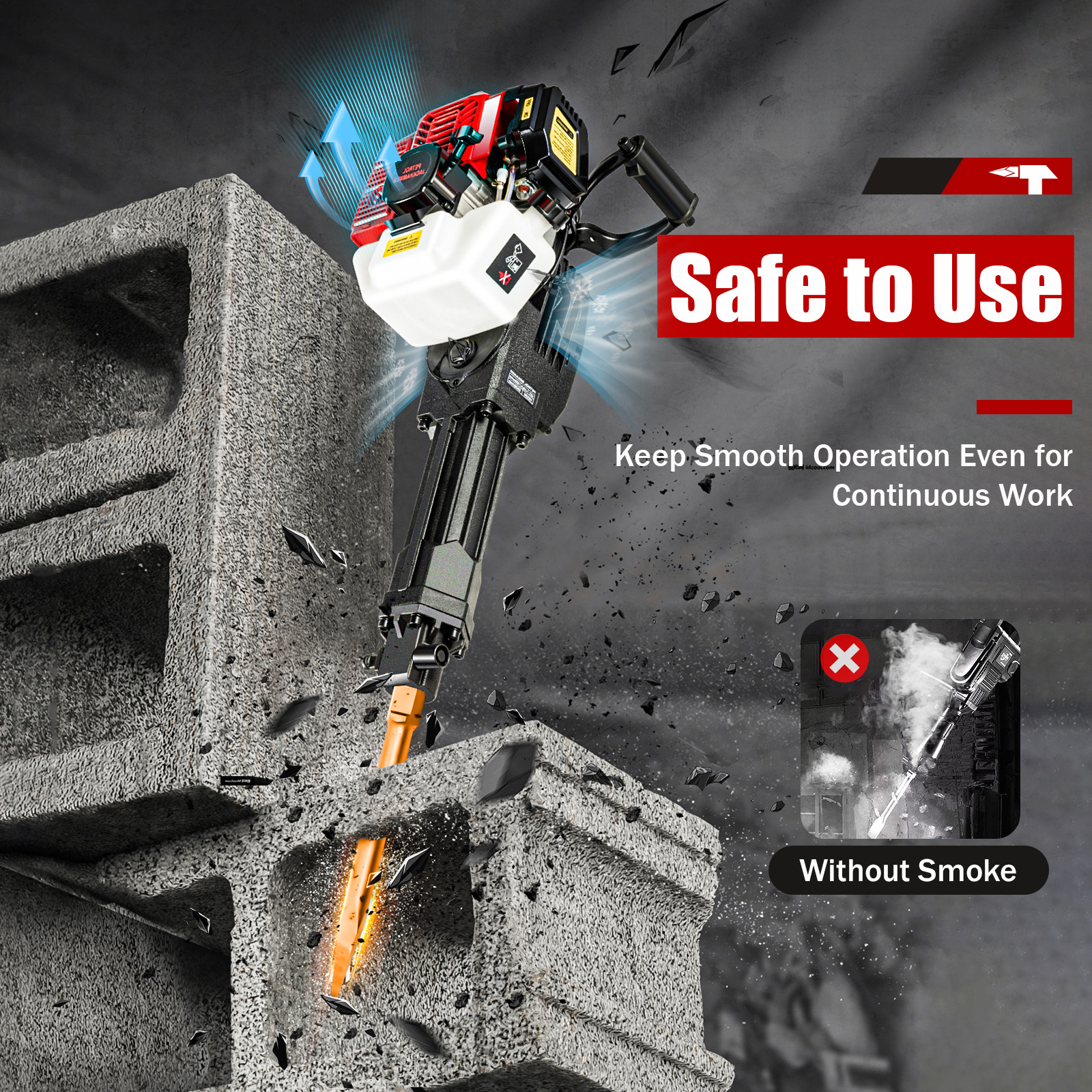 1900w Jack Hammer 52cc 2 Stro – Power Tools For Construction Work recenzja i cena
