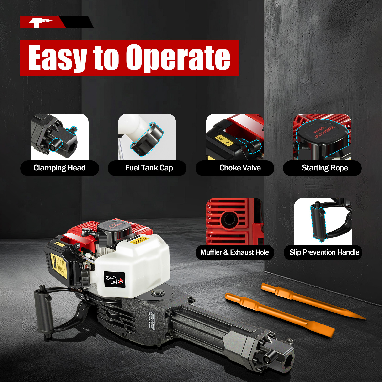 1900w Jack Hammer 52cc 2 Stro – Power Tools For Construction Work recenzja i cena