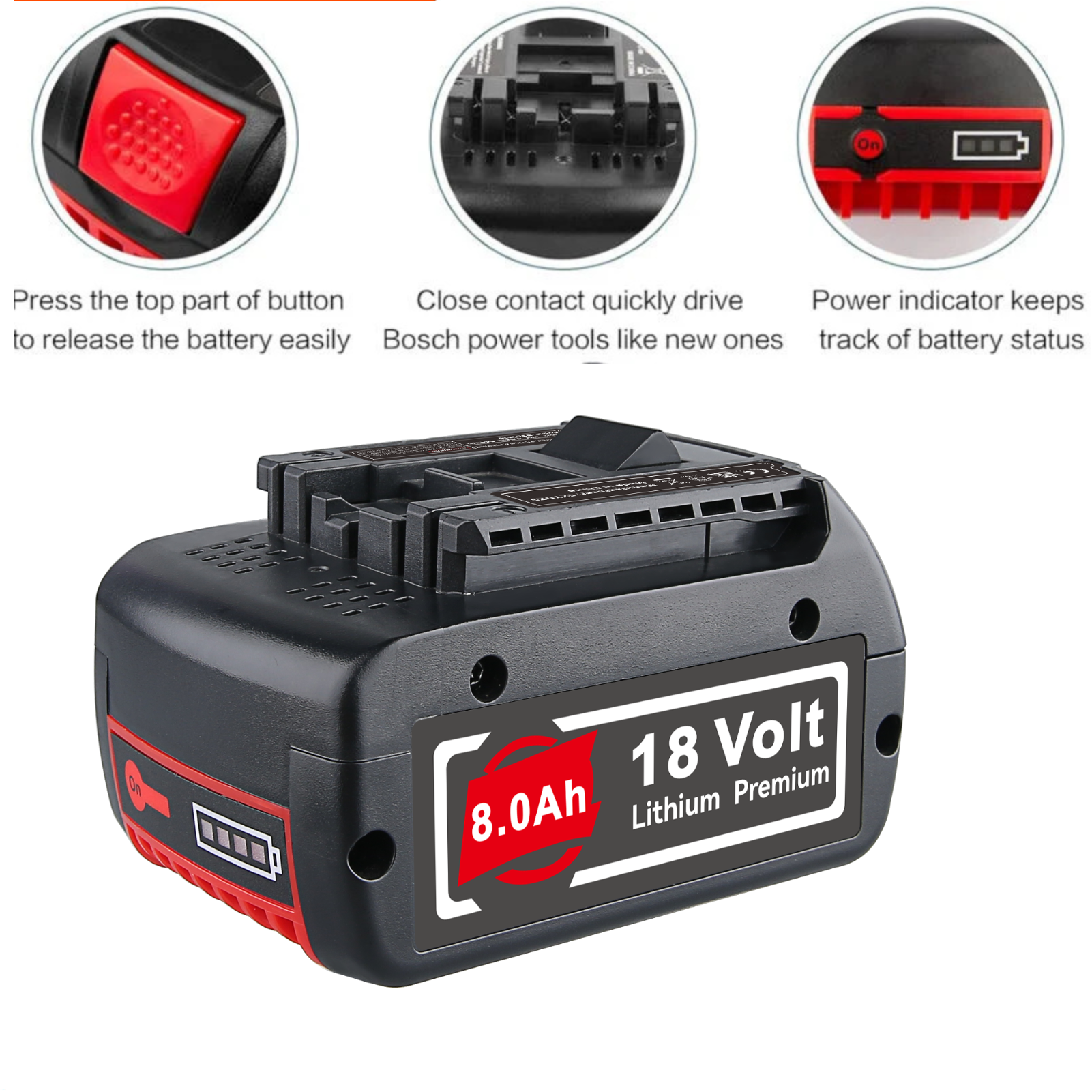 1/2/4Pcs 8.0Ah BAT609 Replace  – Power Tools Bosch recenzja i cena